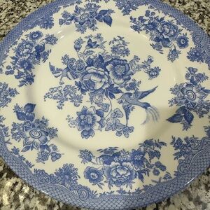 Blue Floral Porcelain Dinner Plate Set of 4